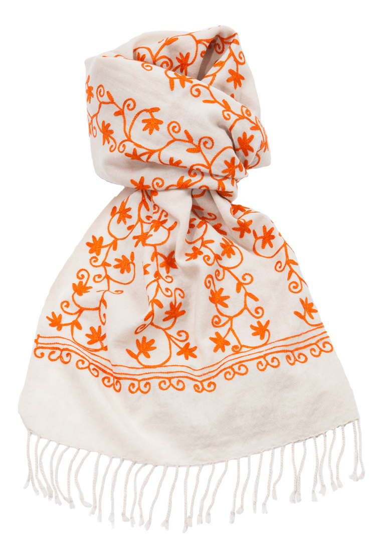 Ethno Schal Mumbai creme-orange Ethno Schal Mumbai creme-orange