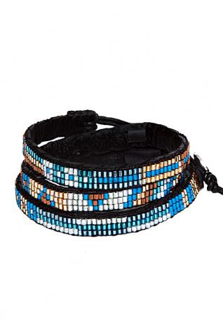 Ethno Armband Wrap Mia blau